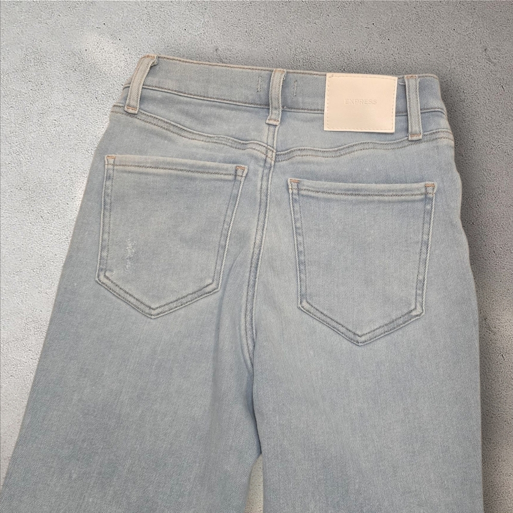 Express High Waist Ripped 90s Slim Jeans Size 4 Long - Picture 7 of 11
